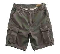 Pantalones cortos cargo informales con bolsillos permeables Little House, gris, 4XL