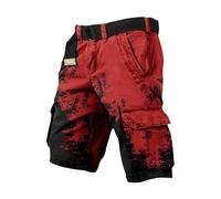 Pantalones cortos cargo para hombre de gran tamaño, holgados, múltiples bolsillos, jacquard, entrenamiento, corto, elástico, verano, deportes, cintura elástica, ajuste regular, exterior, O wein2, M