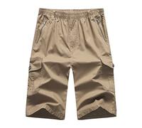 Pantalones cortos cargo para hombre, pantalones de combate de camuflaje para hombre, color sólido, talla grande, pantalones cortos casuales de moda, pantalones cargo tejidos con bolsillos con