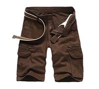 Pantalones Cortos Cargo para Hombre, Pantalones tácticos de Verano, Informales con múltiples Bolsillos para Exteriores, Deportivos de algodón para Senderismo y Acampada