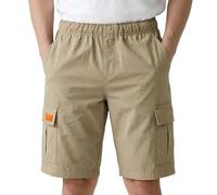 Pantalones Cortos Cargo Tipo Jogger de Sarga elástica para niños y niñas, con Bolsillos, válidos también como Uniforme Escolar.