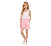 Pantalones Cortos Casuales de Verano para niñas con un Divertido Estampado de conejitos. Ligeros/Corte Juvenil para Uso Diario. Estilo Juvenil Moderno