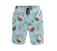 Pantalones Cortos Cesta De Huevos De Conejitos De Pascua Shorts De Baño Deportes Swim Trunks Elásticos Short Deportivo para Viajes Correr Piscina M