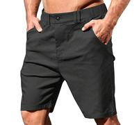 Pantalones cortos chinos para hombre, pantalones cortos Oxford elásticos con parte delantera plana, elegantes, informales, negocios, oficina, trabajo, ligeros, cómodos, para golf, viajes, verano,