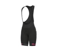 Pantalones Cortos Ciclismo Mujer Ale' Solid Finish Line Negro-Rosa Fluo 2025
