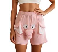 Pantalones Cortos Cómodos Estampado Elefante Dormir Pijamas Uso Informal Relajación Casa