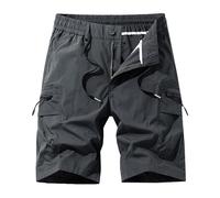 Pantalones Cortos cómodos para Hombres Anti-Arrugas y fácil de cuidar no se deforma con Lavados versátil Looks para Todo Tipo de Ocasiones（Grey；XL）