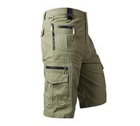 Pantalones Cortos cómodos para Hombres Anti-Arrugas y fácil de cuidar no se deforma con Lavados versátil para múltiples Looks para Todo Tipo de Ocasiones（Verde；XXL）