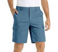 Pantalones Cortos cómodos para Hombres Anti-Arrugas y fácil de cuidar no se deforma con Lavados versátil para múltiples Looks para Todo Tipo de Ocasiones（Armada；XXL）