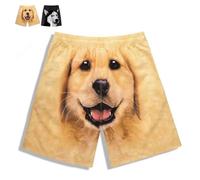 Pantalones Cortos con Cara de Perro en el Trasero,Pantalones Cortos Divertidos Transpirables,Estampado 3D De Verano