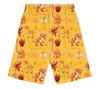 Pantalones Cortos con Dinosaurios para Juego Diario Tela Transpirable Cintura Elástica Ideal Vacaciones Actividades Exteriores (Orange2, 3-4 Years)