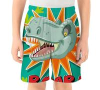 Pantalones Cortos con Estampado de Dinosaurios para niños pequeños, Estilo Veraniego Informal para Juegos, Cintura elástica, Ropa para excursiones y Vacaciones