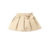 Pantalones cortos con purpurina para niñas 2024 falda plisada de verano con lazo de moda para todo a juego con bebés niñas bebé niños llevar niñas regalo pantalones de deporte niños, caqui, 12-18