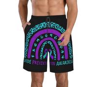 Pantalones Cortos Concientización sobre La Prevención del Suicidio Swim Trunks Elástico Bañador Hombre Transpirable Shorts De Baño para Playa Correr Natación M