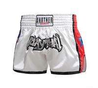 Pantalones cortos de boxeo para hombre, para Muay Thai, para boxeo, artes marciales mixtas, elásticos, para entrenamiento, color negro, talla M (blanco M)