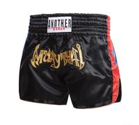 Pantalones cortos de boxeo unisex para artes marciales mixtas y muay thai, cintura elástica, equipo de lucha para sparring, color negro, talla XL (negro L)