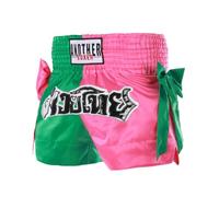 Pantalones cortos de boxeo unisex para entrenamiento intenso de artes marciales mixtas y muay thai, tejido transpirable (XXXL verde rosa)