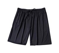 Pantalones Cortos de Carga de Color de Cintura elástica con cordón de Bolsillo múltiple para Deportes de Ocio Callejero de Primavera y Verano para Hombre (Black, XXL) #117