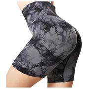 Pantalones cortos de ciclismo para mujer, ajustados, sin costuras, cintura alta, moldeadores, fitness, yoga, Negro, S