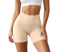 Pantalones cortos de ciclismo para mujer, antirozaduras, atléticos, muslos, leggings de cintura alta, calzoncillos para gimnasio, yoga, moldeadores de figura, O beige., M