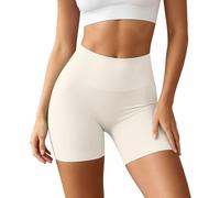 Pantalones cortos de ciclismo para mujer, antirozaduras, atléticos, muslos, leggings de cintura alta, calzoncillos para gimnasio, yoga, moldeadores de figura, O blanco., S