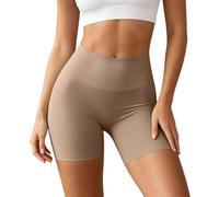 Pantalones cortos de ciclismo para mujer, antirozaduras, atléticos, muslos, leggings de cintura alta, calzoncillos para gimnasio, yoga, moldeadores de figura, O Café., S