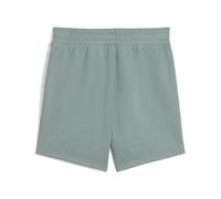 Puma ESS Script High-Waist Shorts 5", Pantalones Cortos de Punto Mujer, Green Moon, S