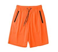 Pantalones cortos de deporte para hombre, informales, de malla, pantalones cortos para hombre, pantalones cortos para hombre, naranja, 3XL