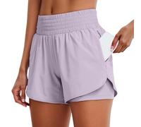 Pantalones Cortos de Entrenamiento de Cintura Alta con Capa Interior para Yoga, Correr, Gimnasio, Fitness y Actividades atléticas./365
