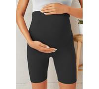 Pantalones cortos de entrenamiento de maternidad, cintura alta, cómodos sobre el vientre, ropa deportiva para embarazo, pantalones cortos deportivos para descansar