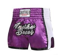 Pantalones cortos de entrenamiento para adultos MMA Muay Thai, unisex, para entrenamientos intensos (M, morado)