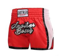 Pantalones cortos de entrenamiento para adultos unisex diseño para MMA y Muay Thai con cintura elástica (XXXL rojo)
