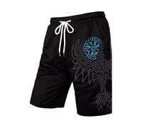 Pantalones Cortos de Estilo Vikingo para Hombre con impresión 3D, Pantalones Vikingos de Verano, Vacaciones en la Playa, Viajes, Secado rápido, Pantalones Cortos Deportivos con cordón