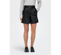 Pantalones cortos de imitación 100% poliéster Mujer Talla XS. Color Negro