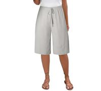 Pantalones cortos de lino para mujer, ajuste relajado, pierna recta, longitud media, casual, verano, playa, yoga, pantalones cortos elásticos con cordón, bermudas para caminar, ropa deportiva,