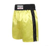 Pantalones cortos de lucha Muay Thai con cintura elástica y diseño impreso (amarillo L)