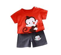 Pantalones cortos de manga corta con estampado para niña, conjunto de dos piezas hecho a mano ropa de, O, 3-6 meses