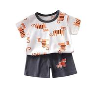 Pantalones cortos de manga corta con estampado para niña, conjunto de dos piezas hecho a mano ropa de, N, 3-6 meses