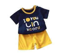 Pantalones cortos de manga corta con estampado para niña, conjunto de dos piezas hecho a mano ropa de, M, 3-6 meses