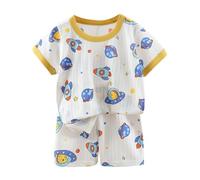 Pantalones cortos de manga corta traje hombres y mujeres camiseta bebé niña algodón ropa bautizo niño 86, naranja, 6-12 meses