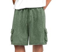 Pantalones cortos de mezclilla europeos y americanos para hombre, delgados, modernos, informales, holgados, de gran tamaño, cinco entrenamientos para hombre, verde, 3XL