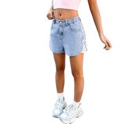 Pantalones cortos de mezclilla holgados rasgados para niñas, adolescentes, estilo Y2K, hip hop, ropa de calle, pantalones cortos de mezclilla estilo cargo, estéticos, modernos, vintage, pantalones