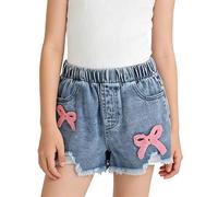 Pantalones cortos de mezclilla rasgados para niñas, pantalones cortos de verano, holgados, elásticos, cintura alta, vintage, pantalones de moda Y2K, hip hop, ropa de calle, pantalones estéticos