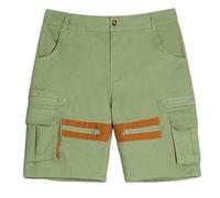 Pantalones Cortos de Moda para Hombres no se deforma con Lavados Anti-Arrugas y fácil de cuidar Cintura elástica para Mejor Ajuste Actuales y fáciles de cuidar（Verde；L）_1