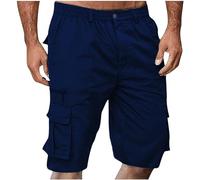 Pantalones Cortos de Moda para Hombres no se deforma con Lavados Anti-Arrugas y fácil de cuidar Cintura elástica para Mejor Ajuste Actuales y fáciles de cuidar（Armada；XXL）