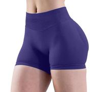 Pantalones cortos de motorista de cintura alta para mujer, sin costuras frontales, suaves, ocultos, para yoga, entrenamiento, gimnasio, pantalones cortos y sueltos para mujer, BU3, XS