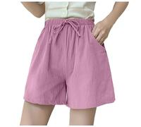 Pantalones cortos de mujer 2026 Pantalones cortos de verano UNA palabra al aire libre usar cinco piernas anchas de gran tamaño de cintura alta suelta deporte TRES pantalones casuales de verano