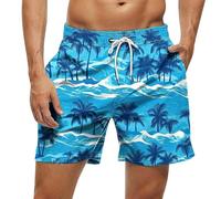 Pantalones cortos de natación para hombre, pantalones cortos de playa con estampado 3D, pantalones cortos de playa para verano, cintura elástica, pantalones de verano, impermeables, de secado rápido