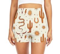 Pantalones cortos de natación para mujer de 3 capas con cintura ancha antideslizante para yoga