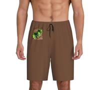Pantalones cortos de pijama con estampado de ranas divertidas para hombre, transpirables, ligeros, cómodos, para el hogar, Negro, XL corto